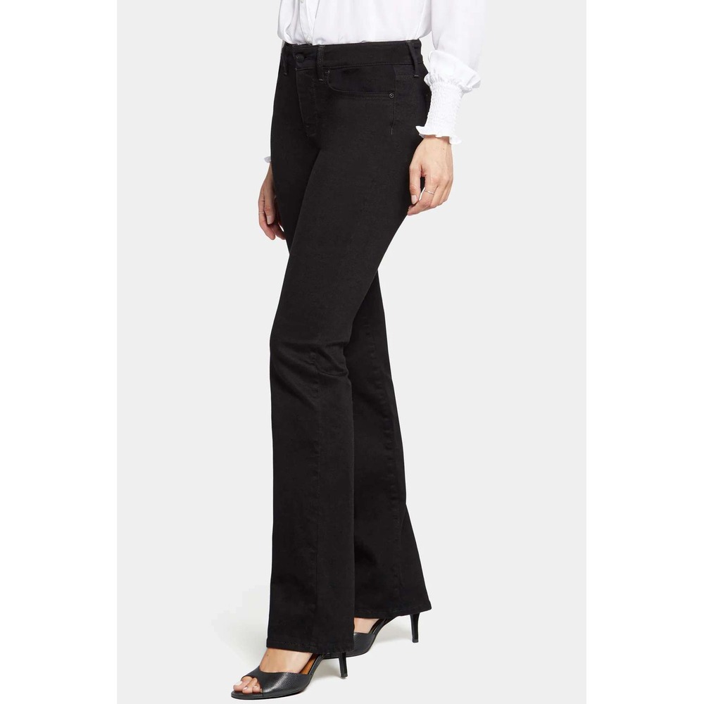 NYDJ Black Velveteen Marilyn Straight Leg Jeans Lift‎ Tuck Technology Size 10